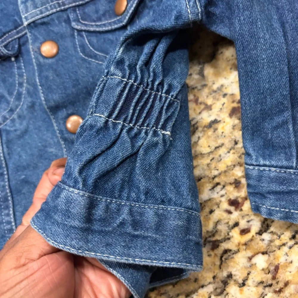 Blues In Motion Kids Vintage Denim Trucker Jacket Medium Wash Blue 3T
